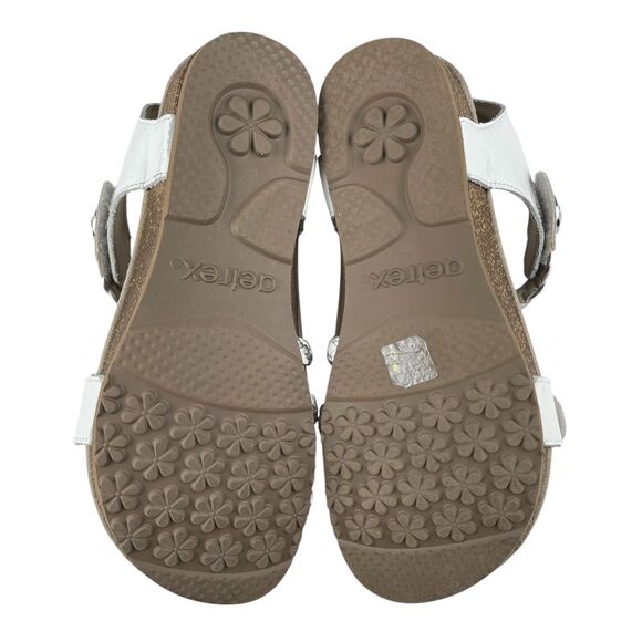 Aetrex Jillian Women’s Sandals Size 8 White Leather Strappy Slingback Comfort - Picture 9 of 11